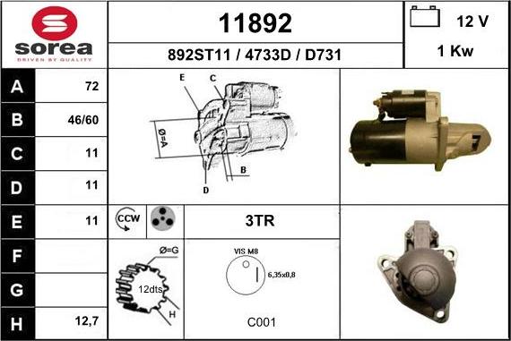 EAI 11892 - Стартер autosila-amz.com