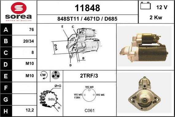 EAI 11848 - Стартер autosila-amz.com