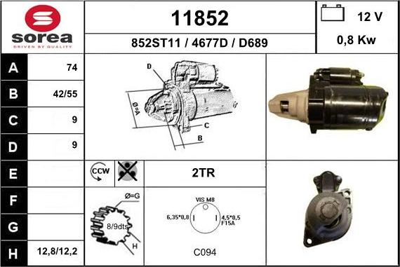 EAI 11852 - Стартер autosila-amz.com