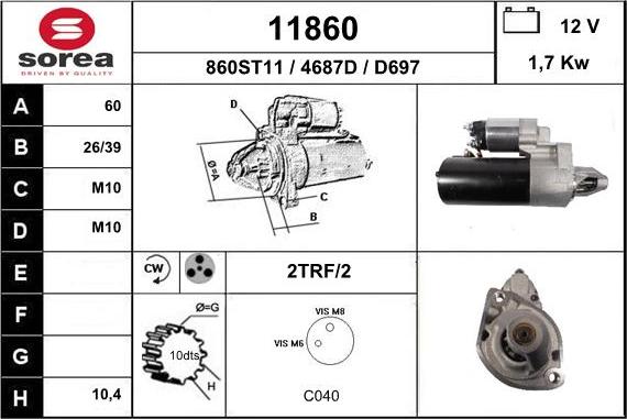 EAI 11860 - Стартер autosila-amz.com