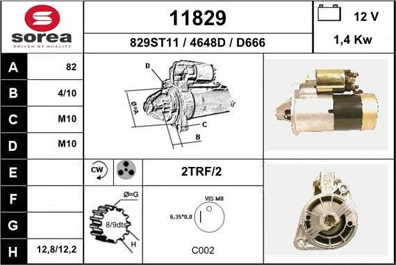 EAI 11829 - Стартер autosila-amz.com