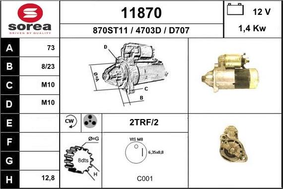 EAI 11870 - Стартер autosila-amz.com