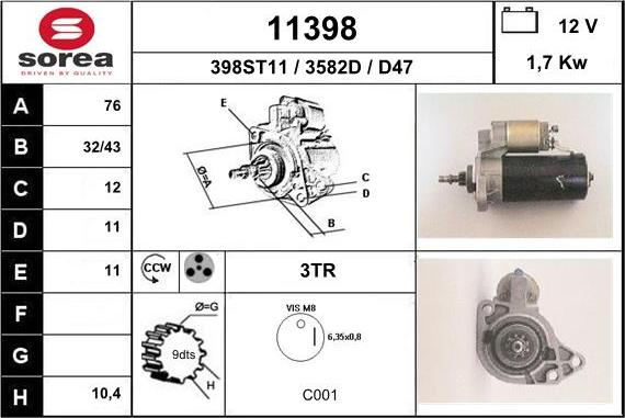 EAI 11398 - Стартер autosila-amz.com