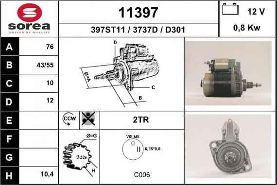 EAI 11397 - Стартер autosila-amz.com