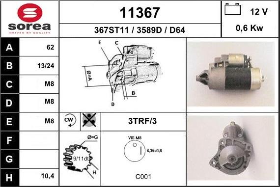 EAI 11367 - Стартер autosila-amz.com