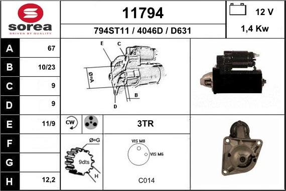 EAI 11794 - Стартер autosila-amz.com