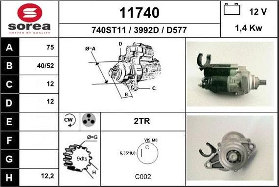 EAI 11740 - Стартер autosila-amz.com