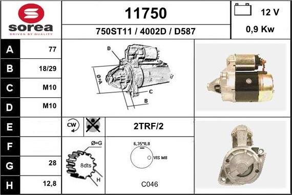 EAI 11750 - Стартер autosila-amz.com