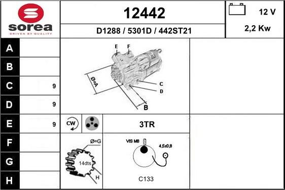 EAI 12442 - Стартер autosila-amz.com