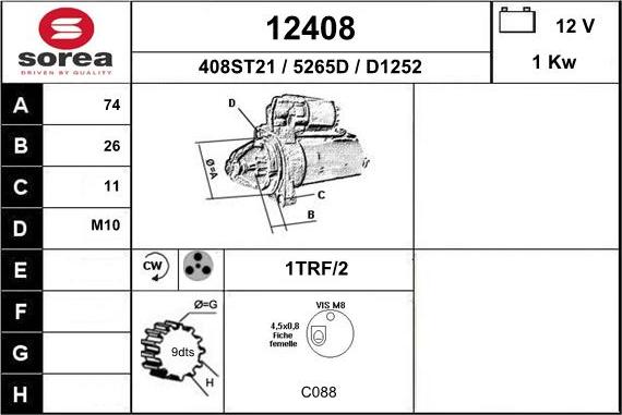 EAI 12408 - Стартер autosila-amz.com