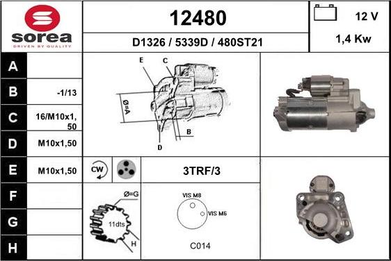 EAI 12480 - Стартер autosila-amz.com