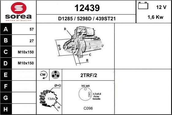 EAI 12439 - Стартер autosila-amz.com