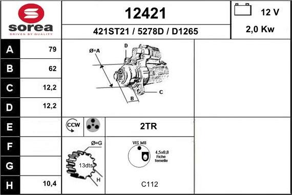 EAI 12421 - Стартер autosila-amz.com