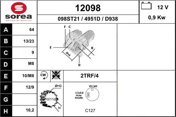 EAI 12098 - Стартер autosila-amz.com