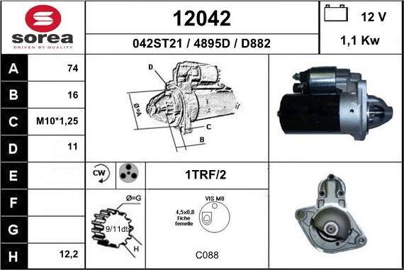 EAI 12042 - Стартер autosila-amz.com