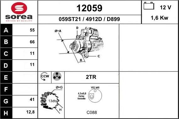 EAI 12059 - Стартер autosila-amz.com