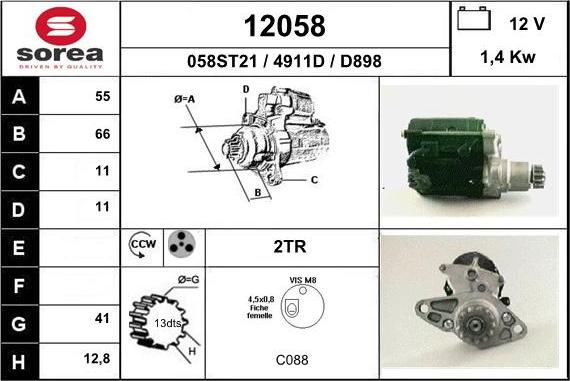 EAI 12058 - Стартер autosila-amz.com