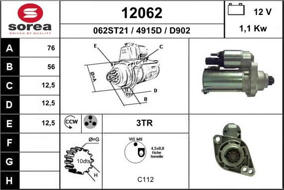 EAI 12062 - Стартер autosila-amz.com