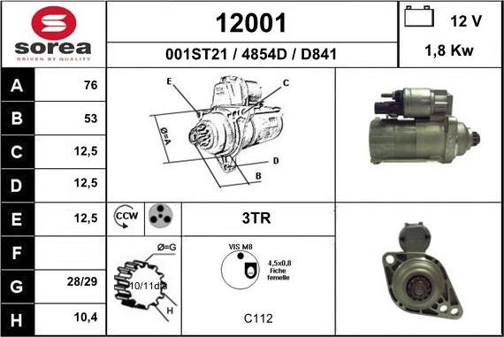 EAI 12001 - Стартер autosila-amz.com