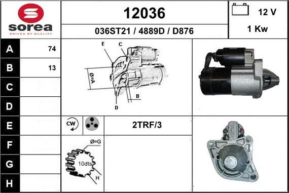 EAI 12036 - Стартер autosila-amz.com