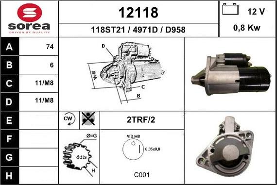 EAI 12118 - Стартер autosila-amz.com