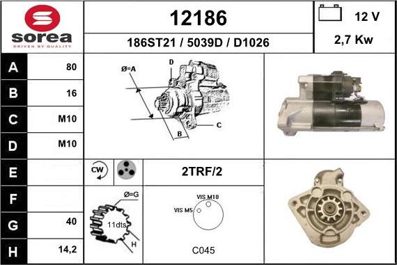 EAI 12186 - Стартер autosila-amz.com