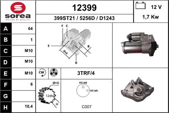 EAI 12399 - Стартер autosila-amz.com