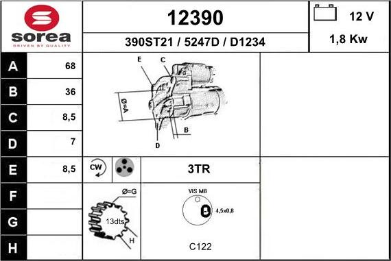 EAI 12390 - Стартер autosila-amz.com