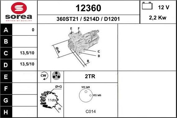 EAI 12360 - Стартер autosila-amz.com