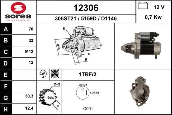 EAI 12306 - Стартер autosila-amz.com