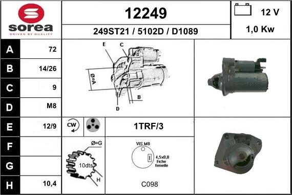 EAI 12249 - Стартер autosila-amz.com