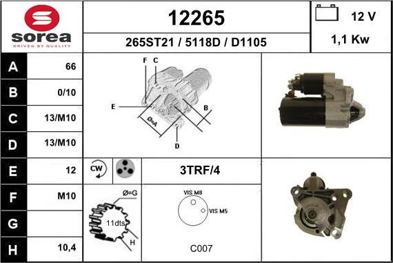 EAI 12265 - Стартер autosila-amz.com