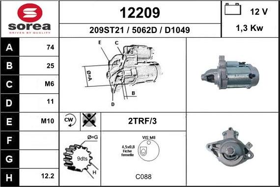 EAI 12209 - Стартер autosila-amz.com