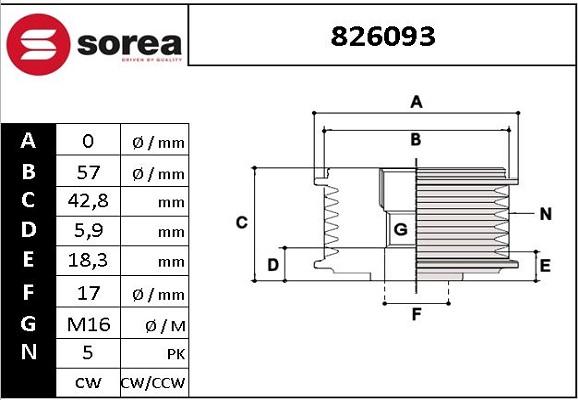 EAI 826093 - Шкив генератора, муфта autosila-amz.com