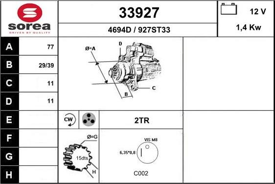 EAI 33927 - Стартер autosila-amz.com