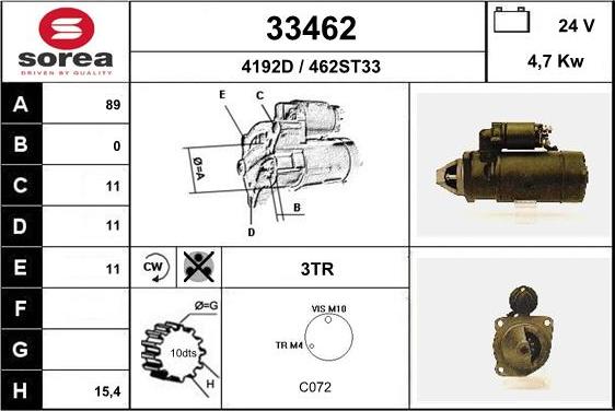 EAI 33462 - Стартер autosila-amz.com