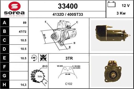 EAI 33400 - Стартер autosila-amz.com