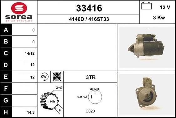 EAI 33416 - Стартер autosila-amz.com