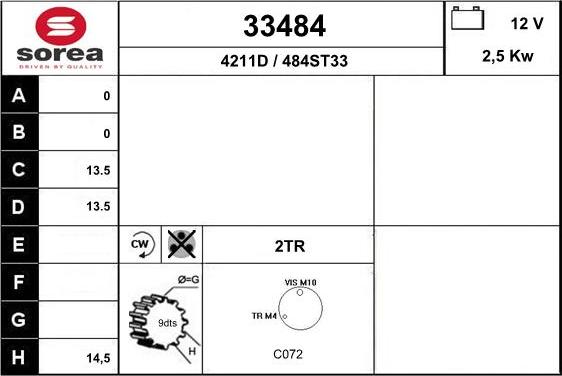 EAI 33484 - Стартер autosila-amz.com