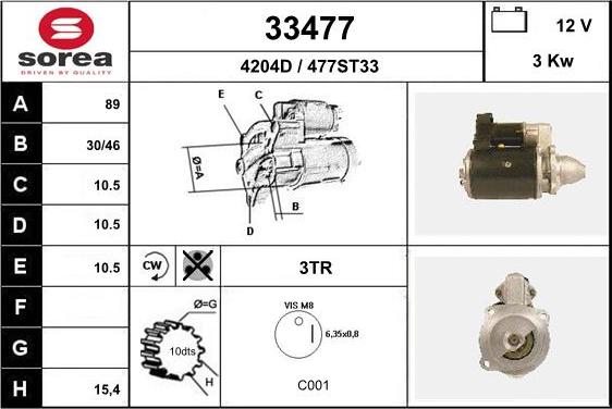 EAI 33477 - Стартер autosila-amz.com