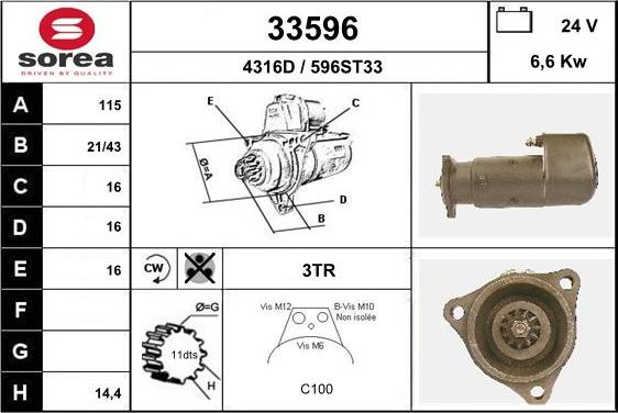 EAI 33596 - Стартер autosila-amz.com