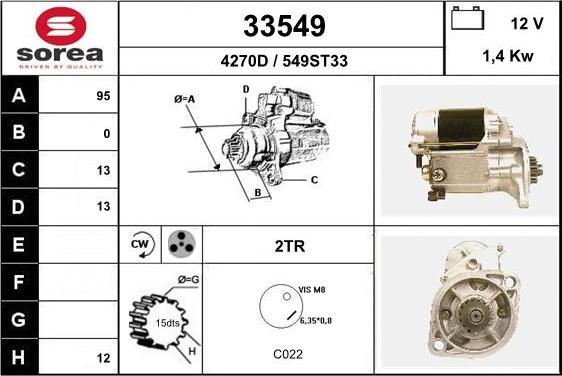 EAI 33549 - Стартер autosila-amz.com