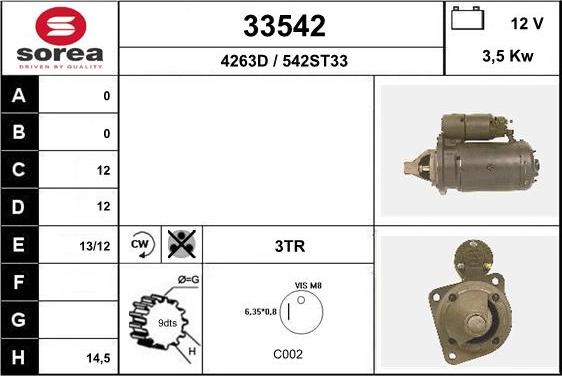 EAI 33542 - Стартер autosila-amz.com