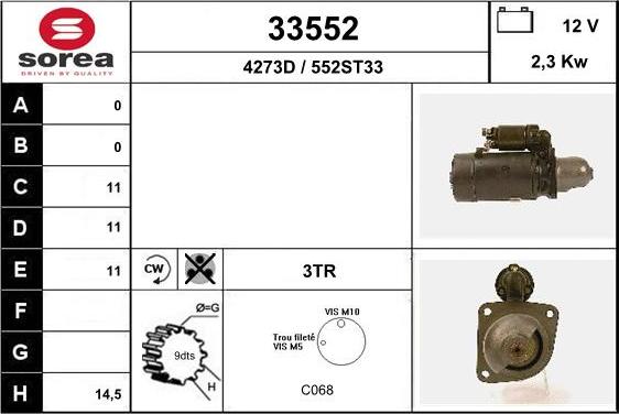 EAI 33552 - Стартер autosila-amz.com