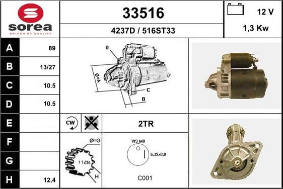 EAI 33516 - Стартер autosila-amz.com