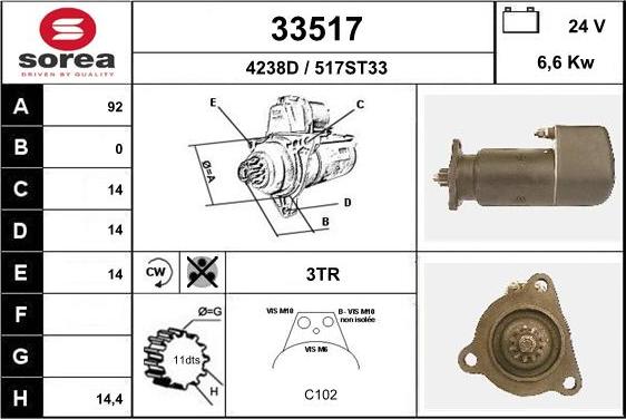 EAI 33517 - Стартер autosila-amz.com