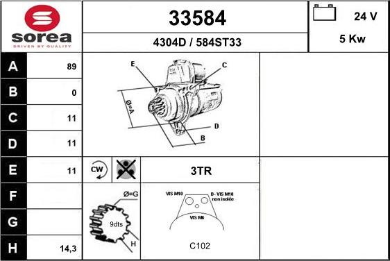 EAI 33584 - Стартер autosila-amz.com