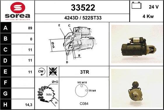 EAI 33522 - Стартер autosila-amz.com