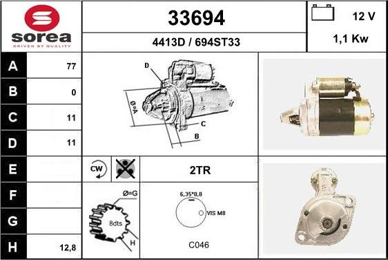 EAI 33694 - Стартер autosila-amz.com