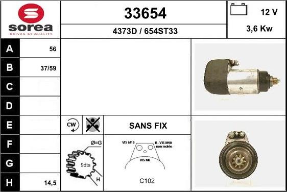 EAI 33654 - Стартер autosila-amz.com